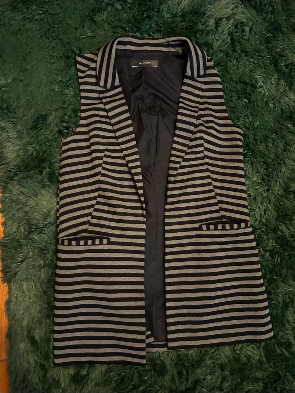 The Limited Striped Sleeveless Blazer Vest Size Medium